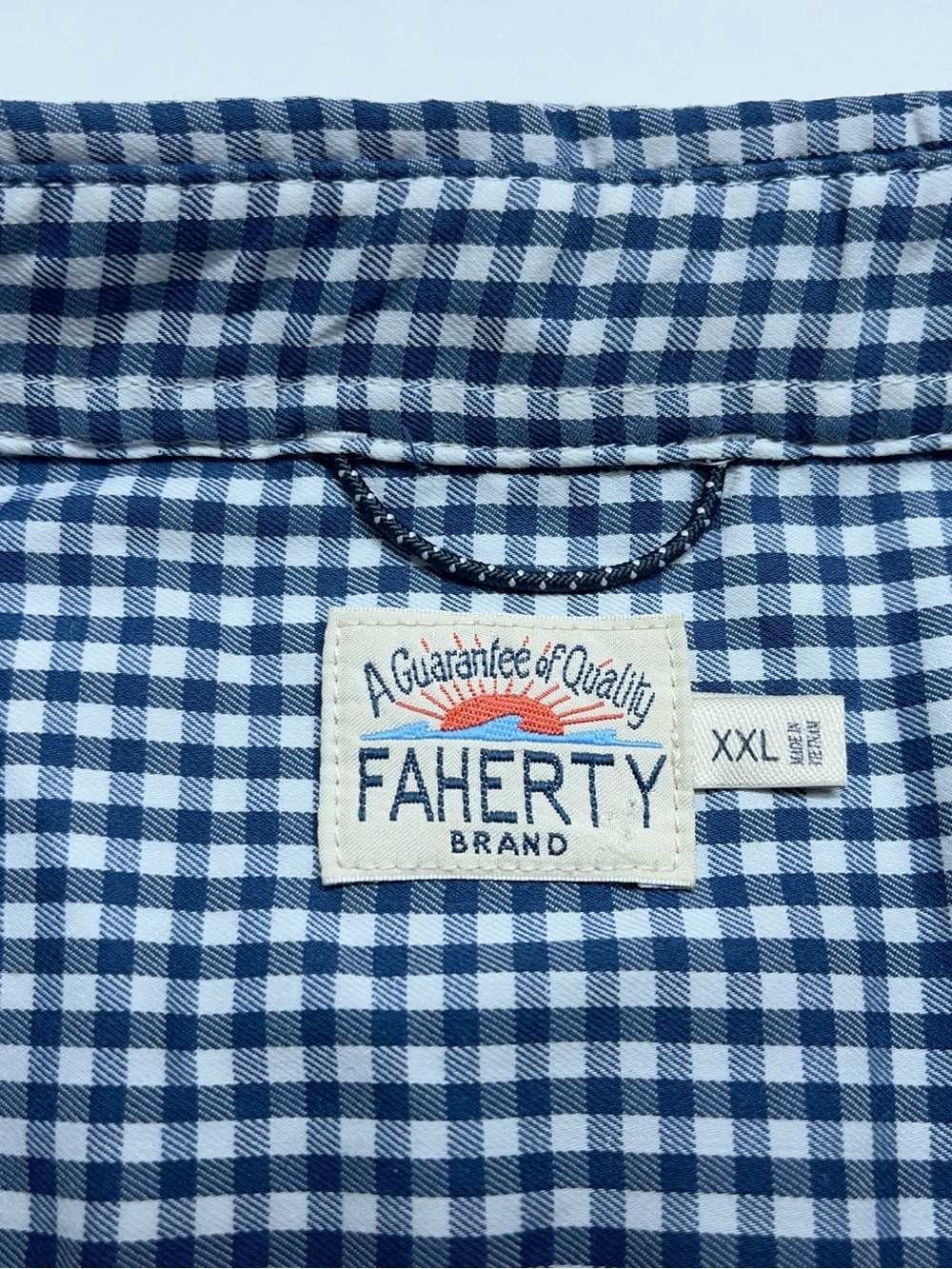 FAHERTY Button Down Shirt Mens Size XXL Long Sleeve Blue Check Huckberry - Picture 7 of 13